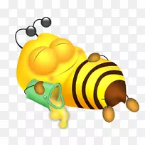 蜜蜂昆虫剪贴画睡觉的蜜蜂