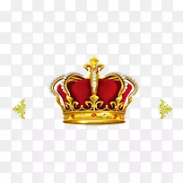 女王伊丽莎白王冠剪贴画-红色背景金冠