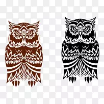 猫头鹰族纹身-创造性猫头鹰图案