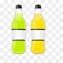 软饮料鸡尾酒碳酸水利口酒-两瓶卡通鸡尾酒