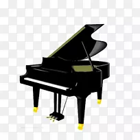 大钢琴乐器音乐键盘-华丽的黑色钢琴