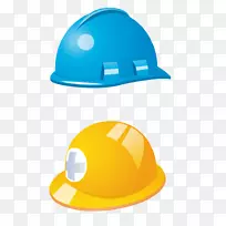 安全帽-黄色蓝盔材料