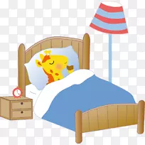 床上长颈鹿动画剪辑艺术长颈鹿在床上