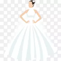 新娘白色派对礼服图案-新娘，婚纱