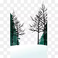 冬季壁纸-雪花背景林