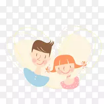 爱情家庭插画-爱情夫妇