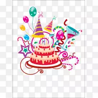 生日蛋糕卡通剪贴画-生日卡
