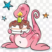 生日蛋糕祝你生日快乐恐龙剪贴画卡通恐龙蛋糕