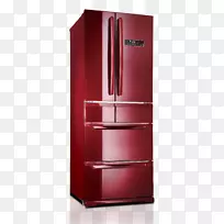 冰箱门家用电器抽屉红色高级多门冰箱