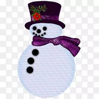 雪人圣诞剪贴画-紫色帽子雪人