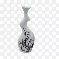 花瓶陶瓷黑白花瓶