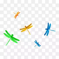 蜻蜓，剪辑艺术.彩色蜻蜓梯度
