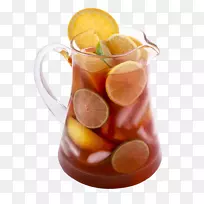 果汁茶桑格里亚鸡尾酒装饰柠檬水-果汁酒吧
