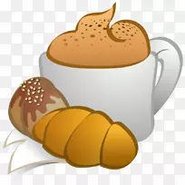 咖啡牛角面包早餐剪贴画早餐食品