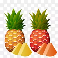果汁水果食品菠萝图标卡通菠萝