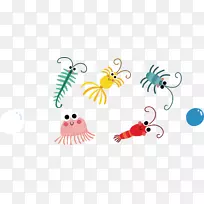 龙虾欧式插图.彩色龙虾