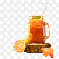 橙汁喝水果橙汁