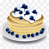 薄煎饼早餐薄饼蓝莓夹艺术蓝莓层蛋糕图片