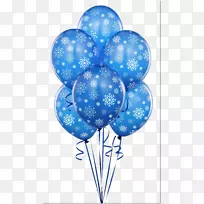 气球蓝色派对生日花束-蓝色气球