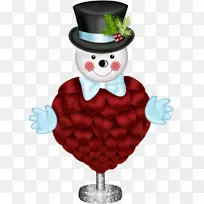 雪人圣诞剪贴画-创意绅士雪人娃娃