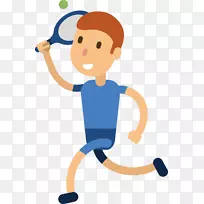 Adobe插画剪贴画.手绘羽毛球运动员