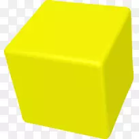 立方体黄色几何图形-黄色立方体图形