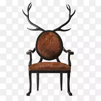 3107型椅子家具室内设计服务.鹿角棕色复古造型椅