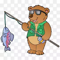 渔民钓鱼-免费剪贴画-捕鱼熊