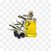 小瓶橄榄油和新鲜包装