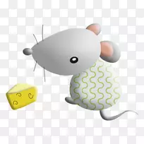奶酪和鼠标电脑鼠标-卡通鼠标和奶酪