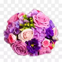 花束婚礼花店摄影-一束镶着紫色新娘花束的花束