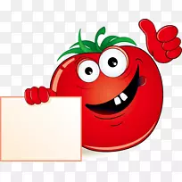卡通蔬菜水果插图.卡通番茄
