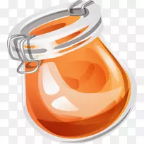 吐司罐蜂蜜图标手绘透明罐