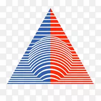 卢卡棒球德马里尼垒球-蓝色和红色三角图标设计