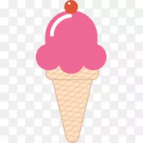那不勒斯冰淇淋圆锥冰淇淋巧克力冰淇淋卡通粉色冰淇淋