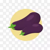水果蔬菜剪贴画-两种紫色茄子