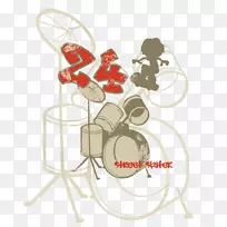 鼓爵士鼓乐插图.红线爵士鼓材料