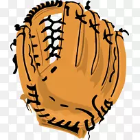 t恤棒球手套夹艺术棕色棒球手套