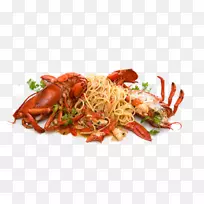荷马意大利面，意大利菜，海鲜-美味的龙虾
