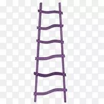 阶梯木楼梯架-漂亮的紫色木梯