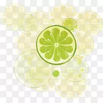 果汁鸡尾酒柠檬酸橙插图.柠檬图案阴影