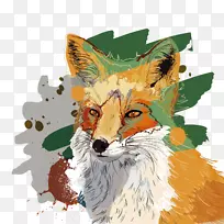 水彩画海报插图-插图狐狸