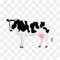 奶牛自动挤奶插图.载体牛
