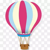 热气球飞机-条纹气球