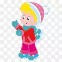 冬季儿童剪贴画-冬季卡通