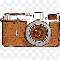照相机摄影剪辑艺术手绘老式照相机