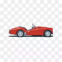 跑车豪华车雷诺雪佛兰黑斑羚手绘红色跑车
