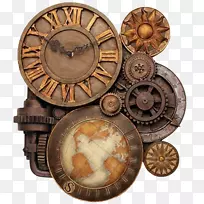 蒸汽朋克时尚齿轮时钟-美丽的西方钟