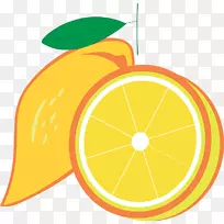 柠檬画水果卡通柠檬
