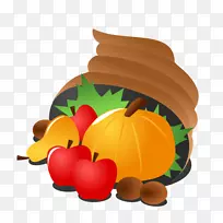 感恩节可伸缩图形图标-感恩节水果和食物